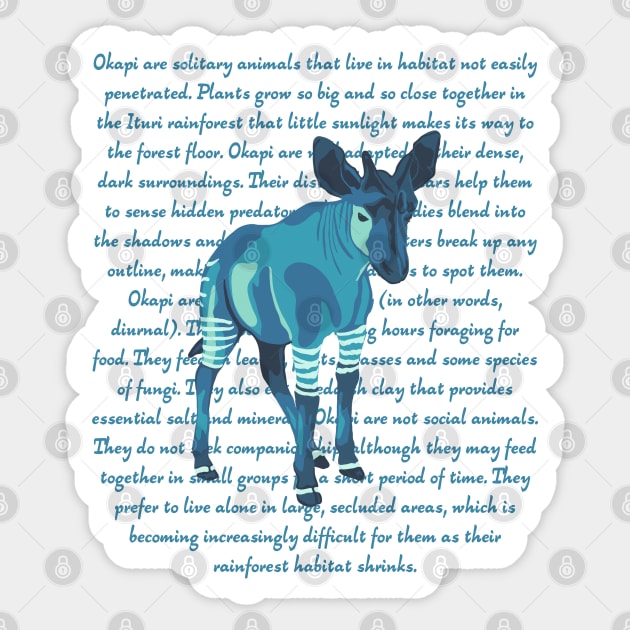 Okapi Sticker by Slightly Unhinged